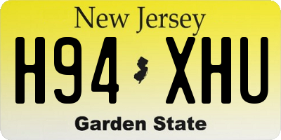 NJ license plate H94XHU