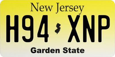 NJ license plate H94XNP