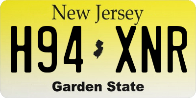 NJ license plate H94XNR