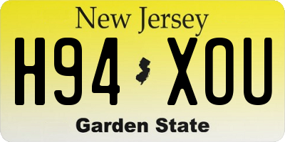 NJ license plate H94XOU