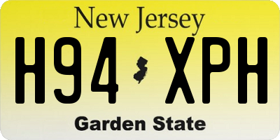NJ license plate H94XPH