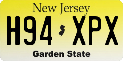NJ license plate H94XPX