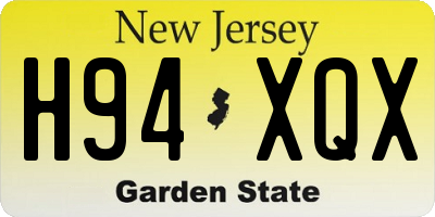 NJ license plate H94XQX