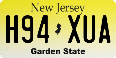 NJ license plate H94XUA