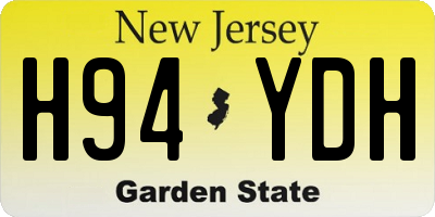 NJ license plate H94YDH
