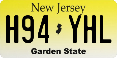 NJ license plate H94YHL