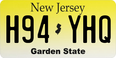 NJ license plate H94YHQ