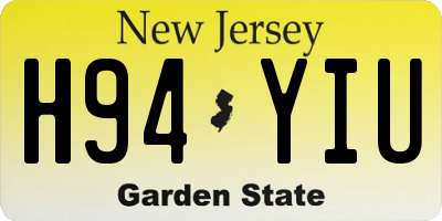 NJ license plate H94YIU