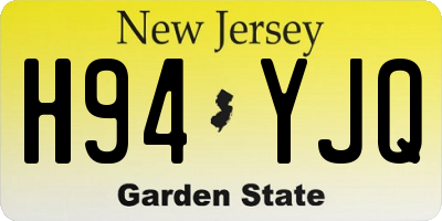 NJ license plate H94YJQ