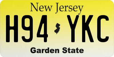 NJ license plate H94YKC
