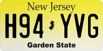 NJ license plate H94YVG