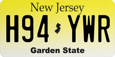 NJ license plate H94YWR