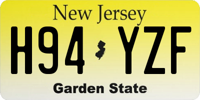 NJ license plate H94YZF