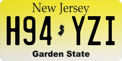 NJ license plate H94YZI