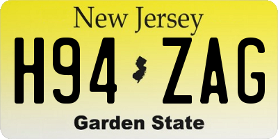 NJ license plate H94ZAG
