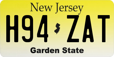 NJ license plate H94ZAT