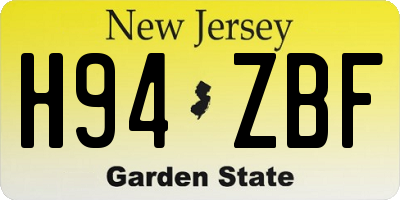 NJ license plate H94ZBF