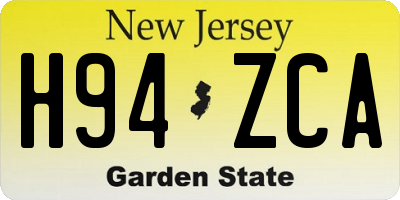 NJ license plate H94ZCA
