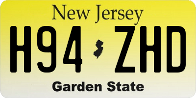 NJ license plate H94ZHD