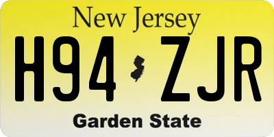 NJ license plate H94ZJR