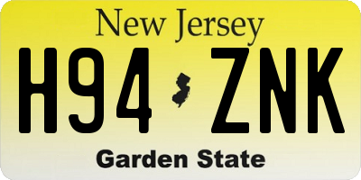 NJ license plate H94ZNK