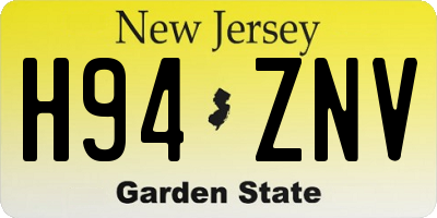 NJ license plate H94ZNV
