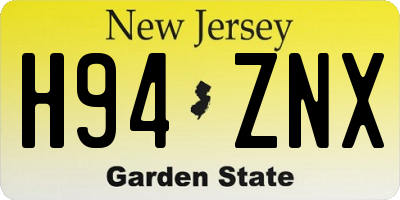 NJ license plate H94ZNX