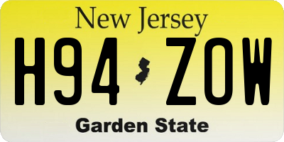 NJ license plate H94ZOW