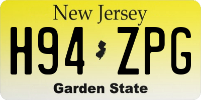 NJ license plate H94ZPG
