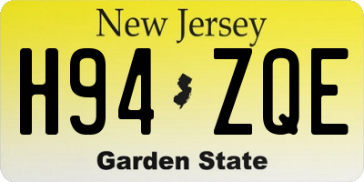 NJ license plate H94ZQE