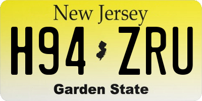 NJ license plate H94ZRU