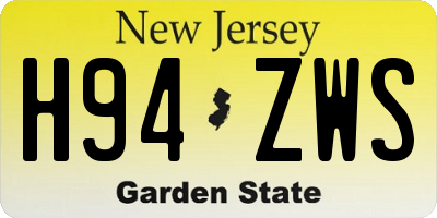 NJ license plate H94ZWS