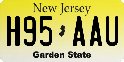 NJ license plate H95AAU