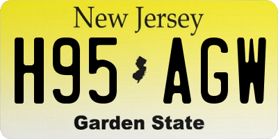 NJ license plate H95AGW