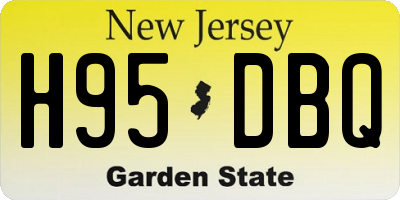 NJ license plate H95DBQ