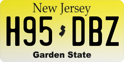 NJ license plate H95DBZ
