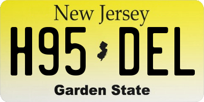 NJ license plate H95DEL