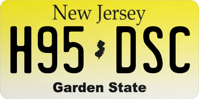 NJ license plate H95DSC