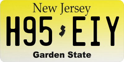 NJ license plate H95EIY