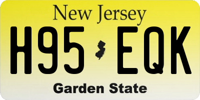 NJ license plate H95EQK