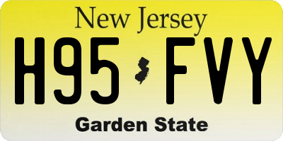 NJ license plate H95FVY