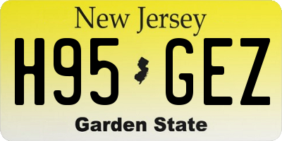 NJ license plate H95GEZ