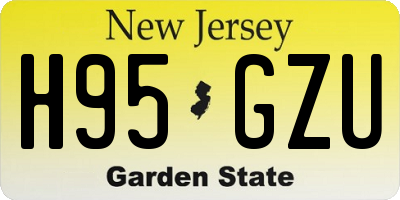 NJ license plate H95GZU