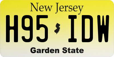 NJ license plate H95IDW