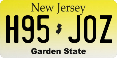 NJ license plate H95JOZ
