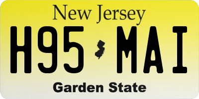 NJ license plate H95MAI