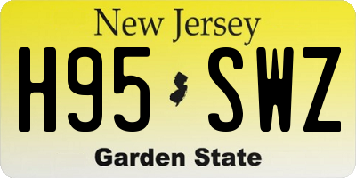 NJ license plate H95SWZ