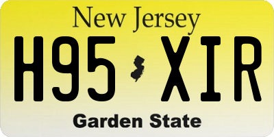 NJ license plate H95XIR