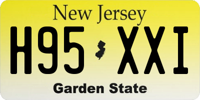 NJ license plate H95XXI