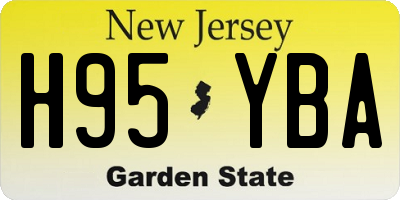 NJ license plate H95YBA